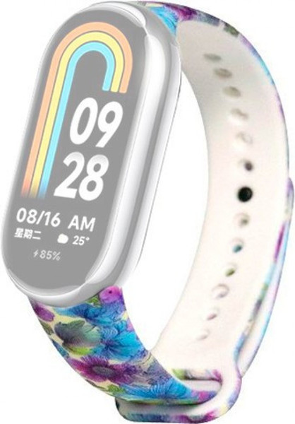 Изображение товара Ремешок для фитнес-трекера Rumi Силиконовый для Xiaomi Smart Band 8/9 (фиалки)