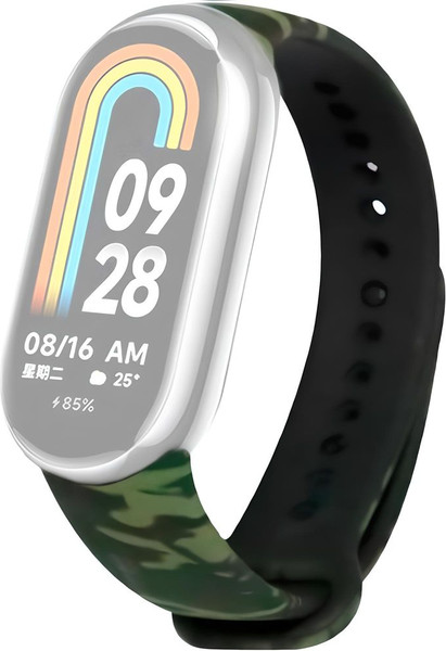Изображение товара Ремешок для фитнес-трекера Rumi Силиконовый для Xiaomi Smart Band 8/9 (зеленый камуфляж)