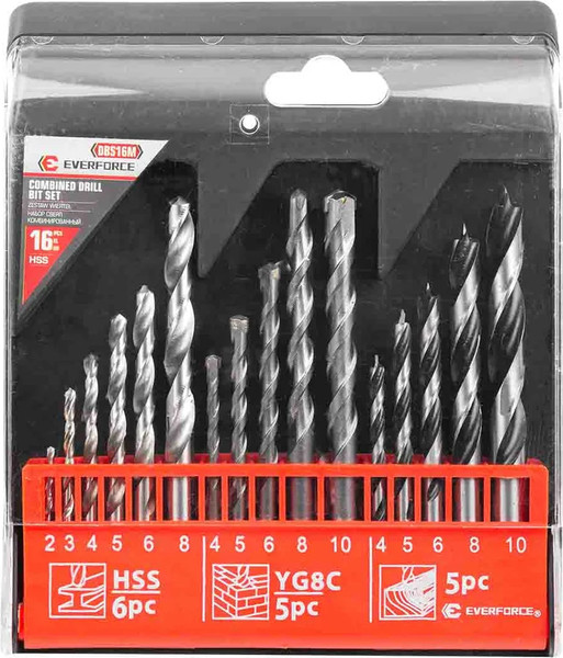 Изображение товара Набор сверл Everforce EF-DBS16M (60677)
