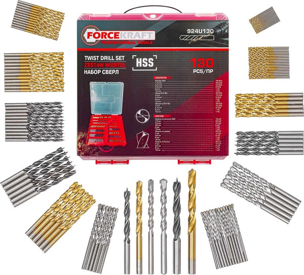 Изображение товара Набор сверл ForceKraft FK-924U130 (60679)