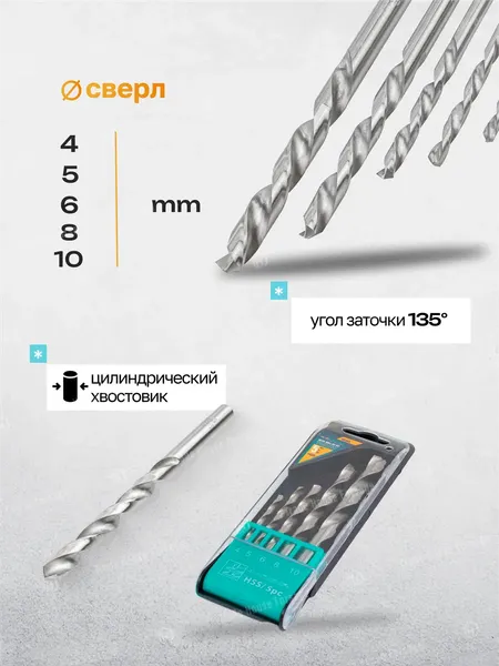 Изображение товара Набор сверл ILOforce IF-DBS05 (60701)