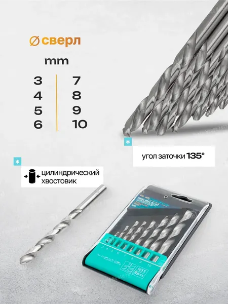 Изображение товара Набор сверл ILOforce IF-DBS08 (60702)