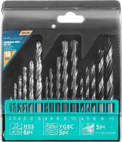 Изображение товара Набор сверл ILOforce 60 704 / IF-DBS16M