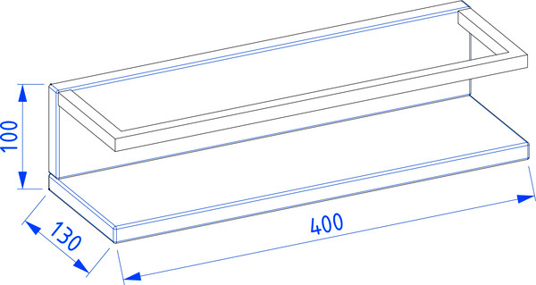Изображение товара Полка для ванной Lauter Lea с рейлингом (белый глянец)