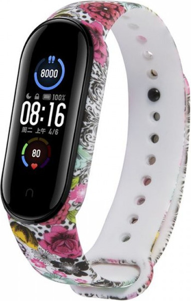 Изображение товара Ремешок для фитнес-трекера Rumi Силиконовый для Xiaomi Mi Band 3/Mi Band 4 (цветочный сад)