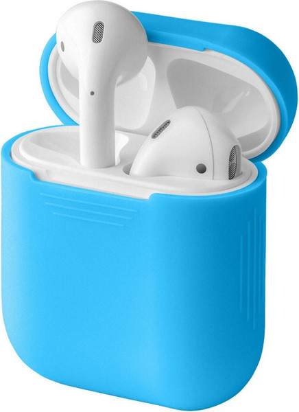 Изображение товара Чехол для наушников Rumi Противоударный силиконовый для Apple AirPods/AirPods 2 (голубой)