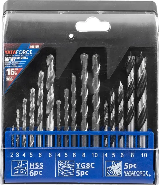 Изображение товара Набор сверл Yataforce YF-DBS16M (60727)