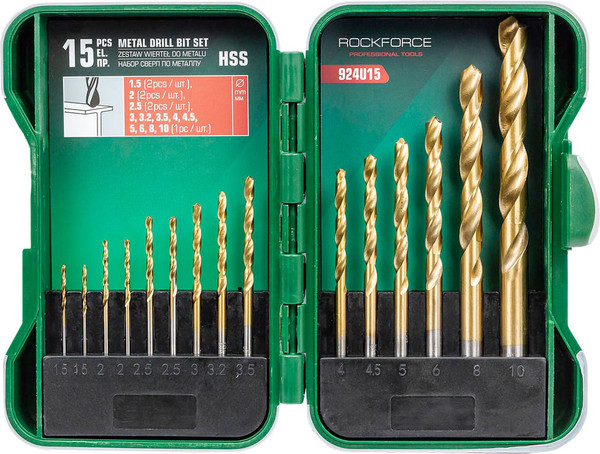 Изображение товара Набор сверл RockForce RF-924U15 (61606)