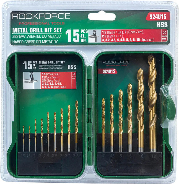 Изображение товара Набор сверл RockForce RF-924U15 (61606)