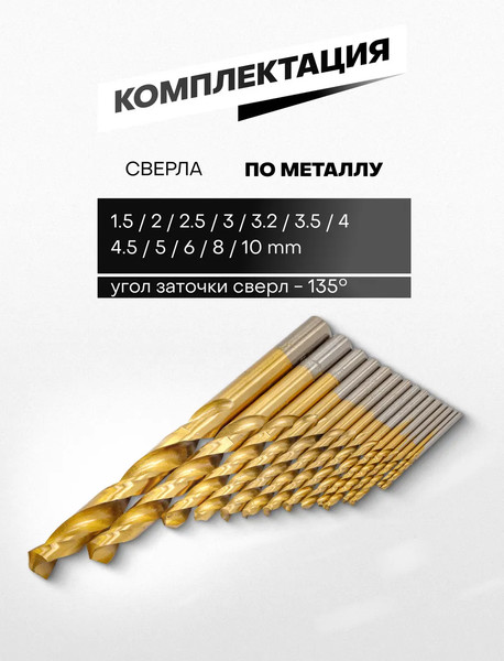 Изображение товара Набор сверл ForceKraft FK-924U15 (61588)