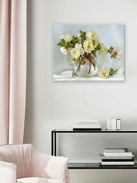 Изображение товара Картина по номерам Флюид Бузин. Белый майский букет 40x50 / SHR0587