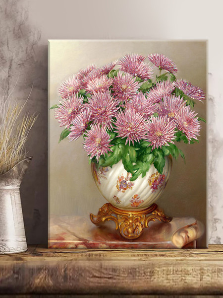 Изображение товара Картина по номерам Флюид Бузин. Розовые астры 40х50 / SHR0588
