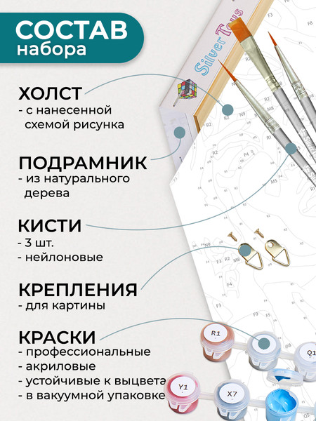 Изображение товара Картина по номерам Флюид Бузин. Акварельный букет 37x32 / VHR0016