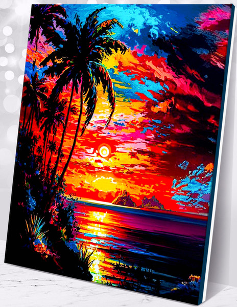 Изображение товара Картина по номерам Флюид Тропический закат 40x50 / MB0003