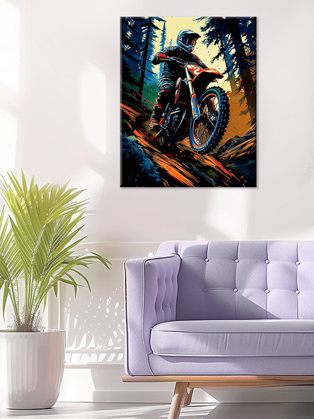 Изображение товара Картина по номерам Флюид Мотокросс 40x50 / MB0006