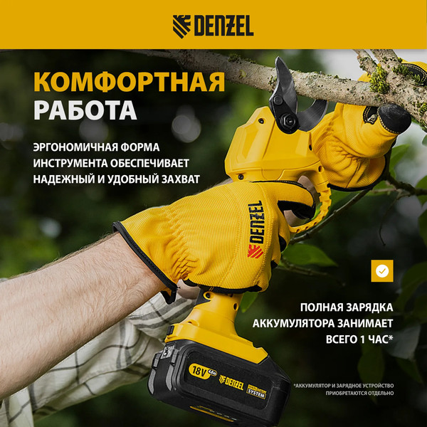Изображение товара Секатор аккумуляторный Denzel CP-30-0 / 59436