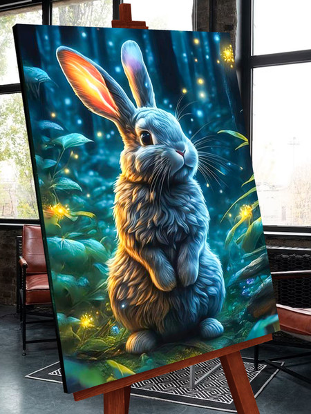 Изображение товара Картина по номерам Флюид Кролик в сказочном лесу 40x50 / FHR0419