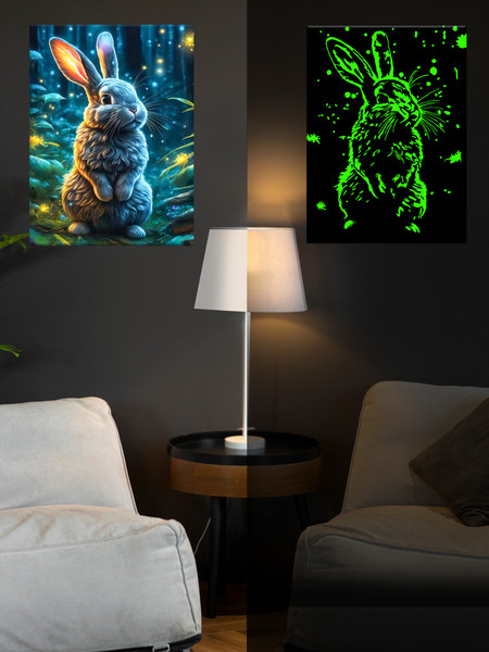 Изображение товара Картина по номерам Флюид Кролик в сказочном лесу 40x50 / FHR0419