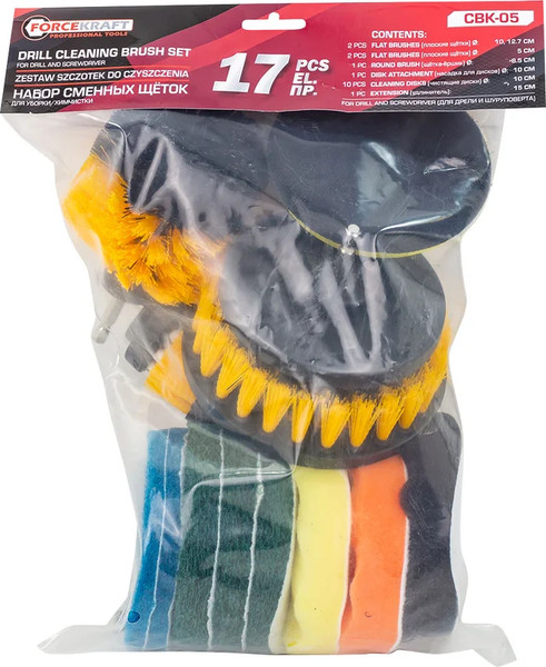 Изображение товара Набор щеток для электроинструмента ForceKraft FK-CBK-05 (60346), (17 шт.)