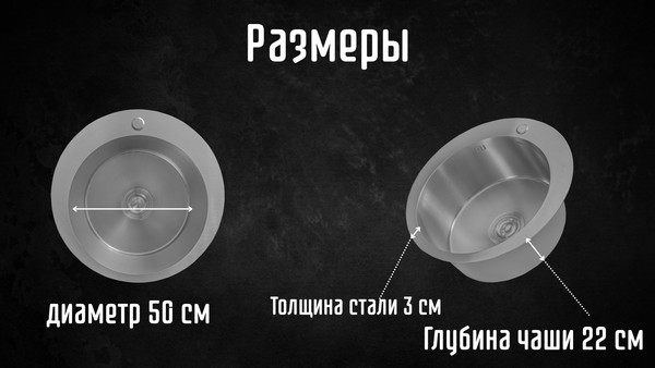 Изображение товара Мойка кухонная Astir Satin 50x50R (с сифоном, дозатором и коландером)