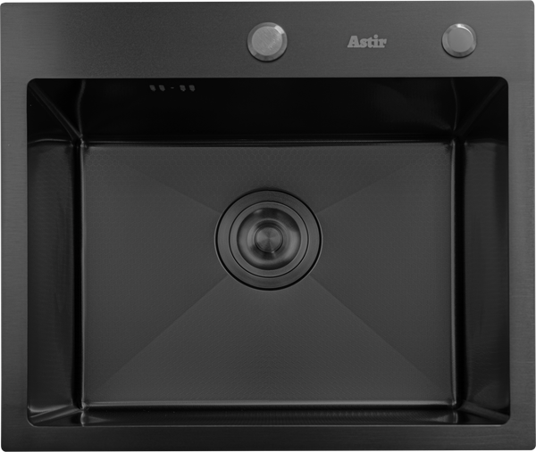 Изображение товара Мойка кухонная Astir Decor PVD Black 50x44B (с сифоном, дозатором и коландером)
