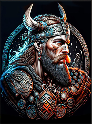 Изображение товара Картина по номерам Флюид Воин викингов 40x50 / FHR0423