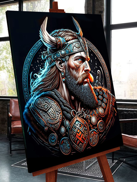 Изображение товара Картина по номерам Флюид Воин викингов 40x50 / FHR0423