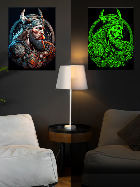 Изображение товара Картина по номерам Флюид Воин викингов 40x50 / FHR0423
