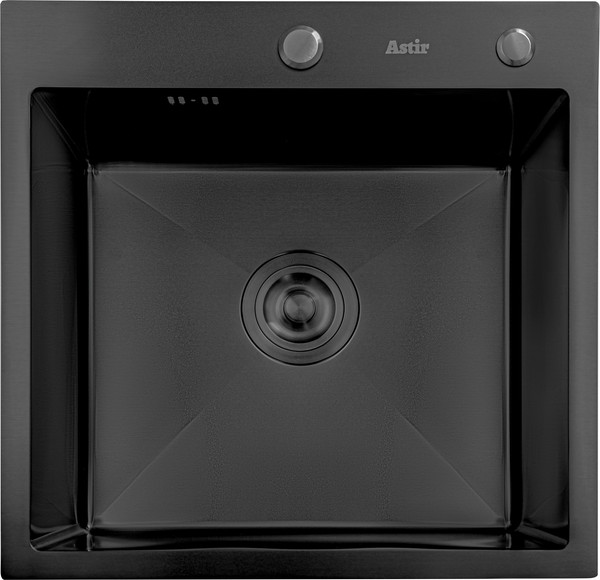 Изображение товара Мойка кухонная Astir PVD Black 50x50B (с сифоном, дозатором и коландером)