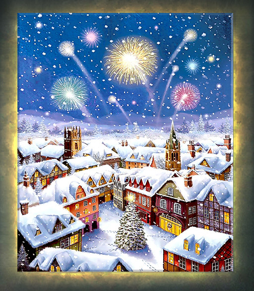 Изображение товара Картина по номерам Молли Салют над городом 40x50 / LHR0016