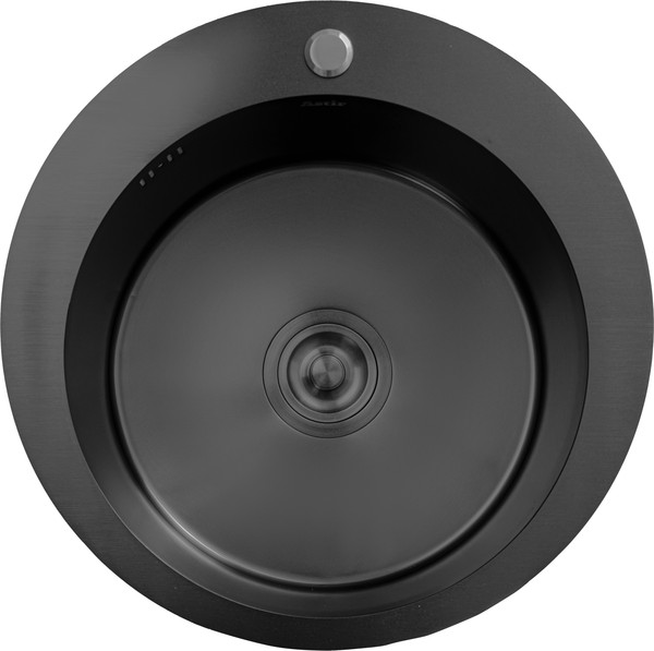 Изображение товара Мойка кухонная Astir PVD Black 50x50RB (с сифоном, дозатором и коландером)