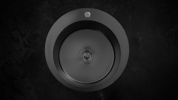 Изображение товара Мойка кухонная Astir PVD Black 50x50RB (с сифоном, дозатором и коландером)