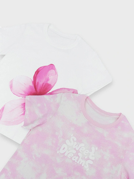 Изображение товара Комплект футболок детских Mark Formelle 117835-2 (р.122-60, белый/бело-розовые разводы)