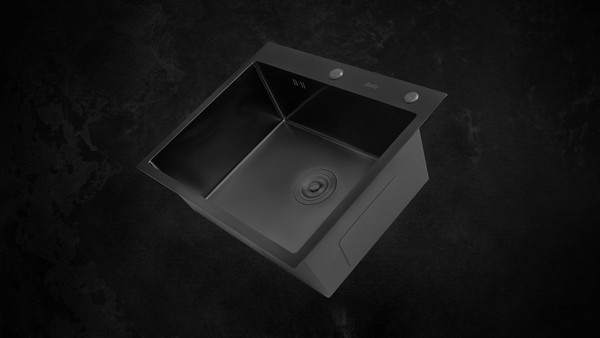 Изображение товара Мойка кухонная Astir PVD Black 60x50B (с сифоном, дозатором и коландером)