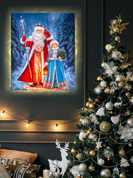 Изображение товара Картина по номерам Молли Дед мороз и снегурочка 40x50 / LHR0018