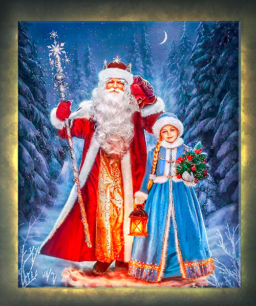 Изображение товара Картина по номерам Молли Дед мороз и снегурочка 40x50 / LHR0018