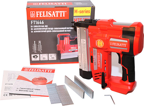 Изображение товара Аккумуляторный гвоздезабиватель Felisatti FT1646