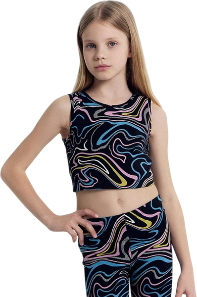 Изображение товара Топ детский Mark Formelle 117866 (р.158-80, линии на черном)