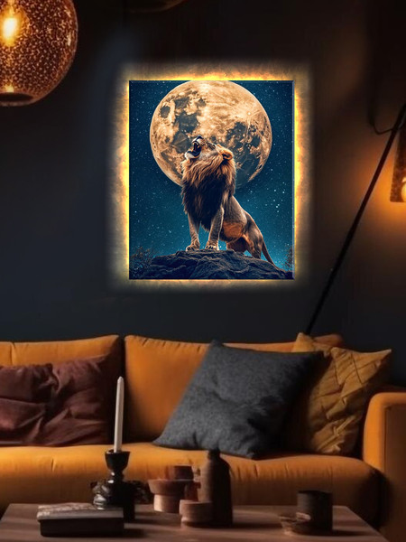 Изображение товара Картина по номерам Молли Лев под луной 40x50 / LHR0025