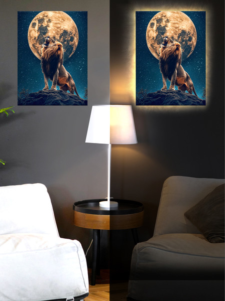 Изображение товара Картина по номерам Молли Лев под луной 40x50 / LHR0025