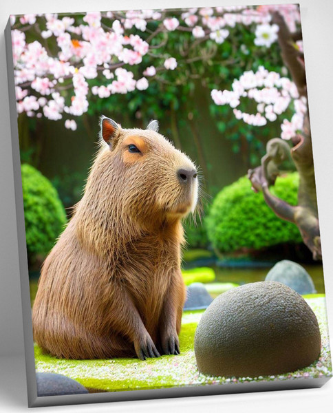 Изображение товара Картина по номерам Флюид Капибара 40x50 / HR0604