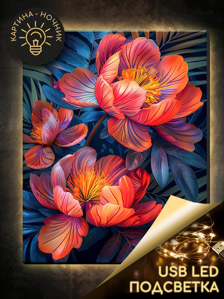 Изображение товара Картина по номерам Молли Красные цветы 40x50 / LHR0026