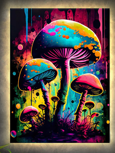Изображение товара Картина по номерам Молли Неоновые грибы 40x50 / LFH0002