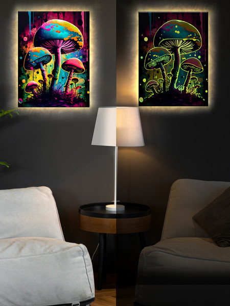 Изображение товара Картина по номерам Молли Неоновые грибы 40x50 / LFH0002