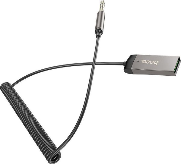 Изображение товара Bluetooth адаптер для автомобиля Hoco E78 с кабелем (металлик)