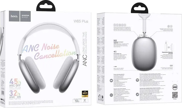 Изображение товара Беспроводные наушники Hoco W65 (серебро)