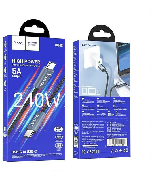Изображение товара Кабель Hoco DU48 Type-C-Type-C (1.8м, черный)