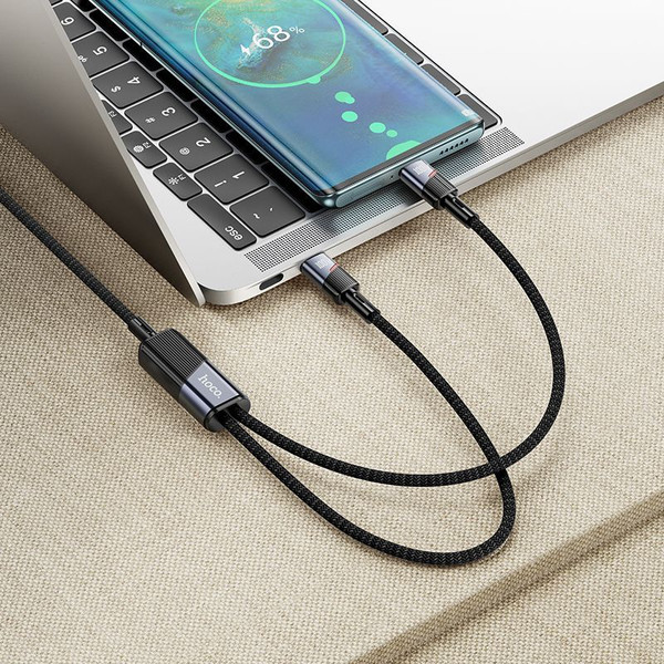 Изображение товара Кабель Hoco U139 2в1 Type-C/Type-C+Type-C (черный)