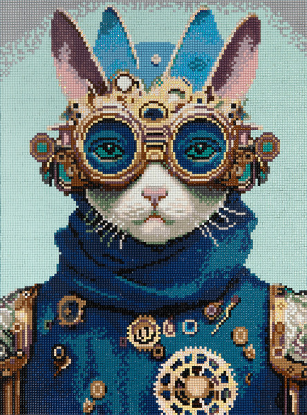 Изображение товара Набор алмазной вышивки Фрея Кот в стиле стимпанк / ALPD-149