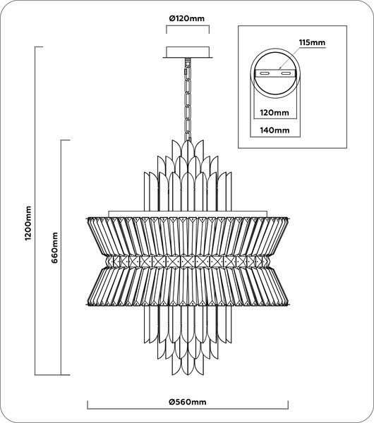 Изображение товара Люстра Ambrella LH41020/12 BK/CL (черный/прозрачный)